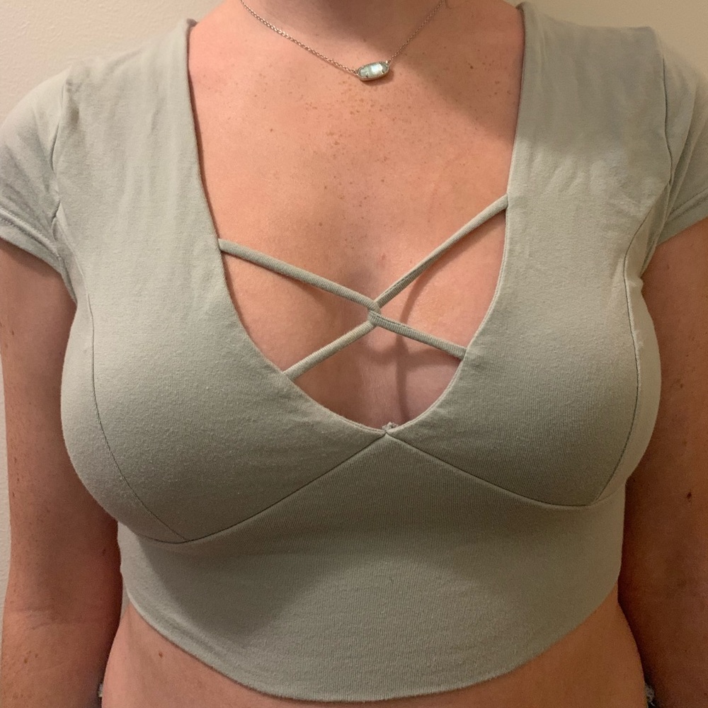 Pale Green Crop Top